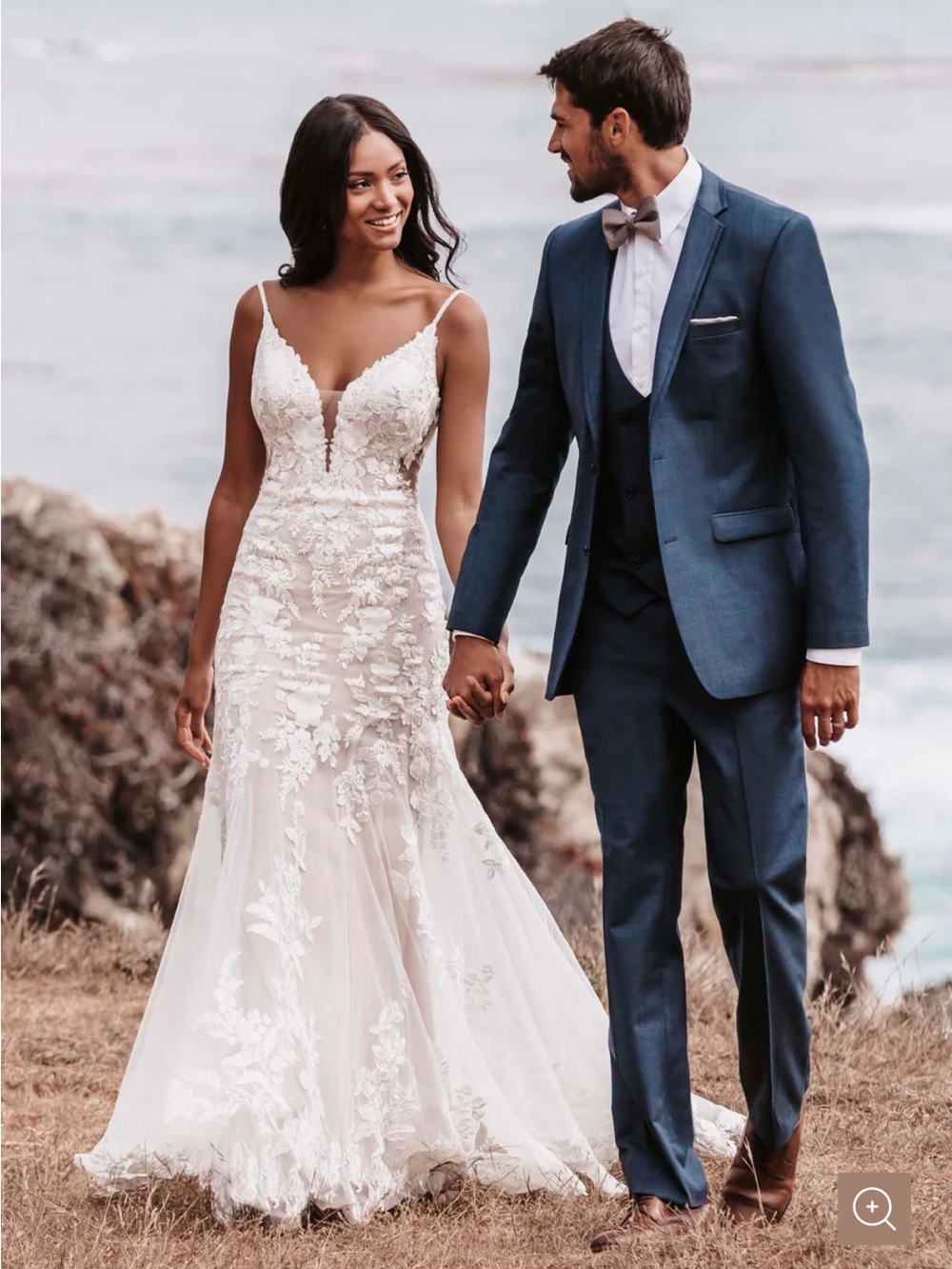 Allure Bridals Nude / Ivory Lace Wedding Dress